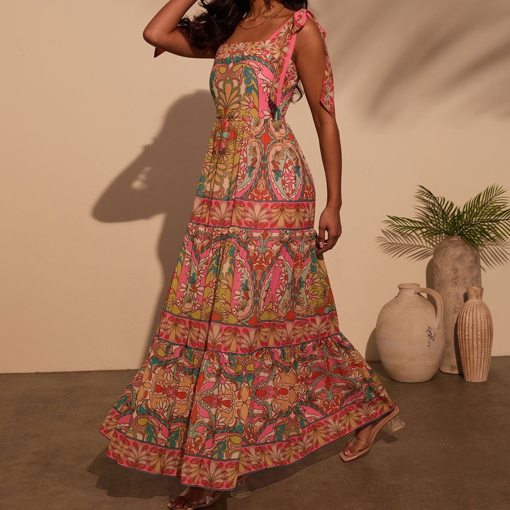 Vici Coastal Luxe Abstract Maxi Dress